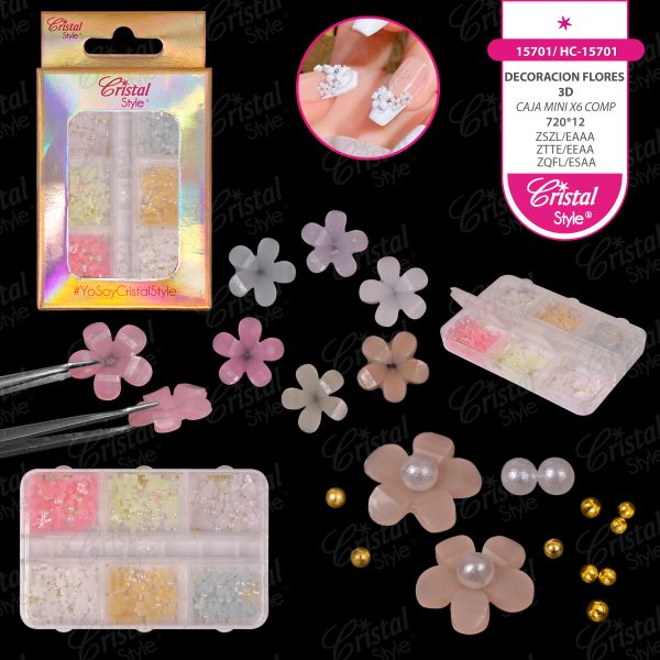 Flores 3D pastel caja