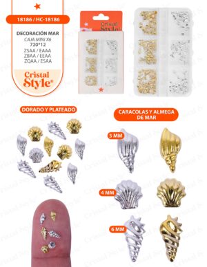 Decoración mar caja mini - 6 compartimentos