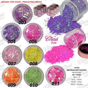 Glitter hexágono grande