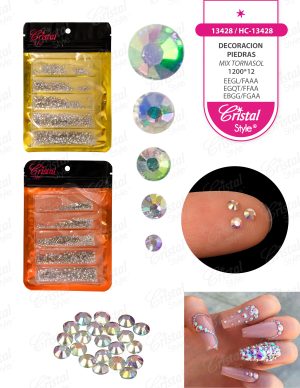 DECORACION PIEDRAS HC-13428 13428 Cristales tamaño mix tornasol