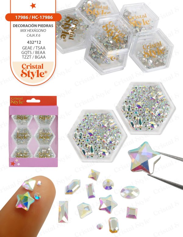 Cristales caja hexagona