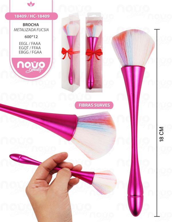 Brocha metalizada fucsia