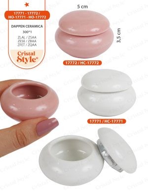 DAPPEN HO-17771 HO-17772 17771 17772 Dappen ceramica con tapa blanco