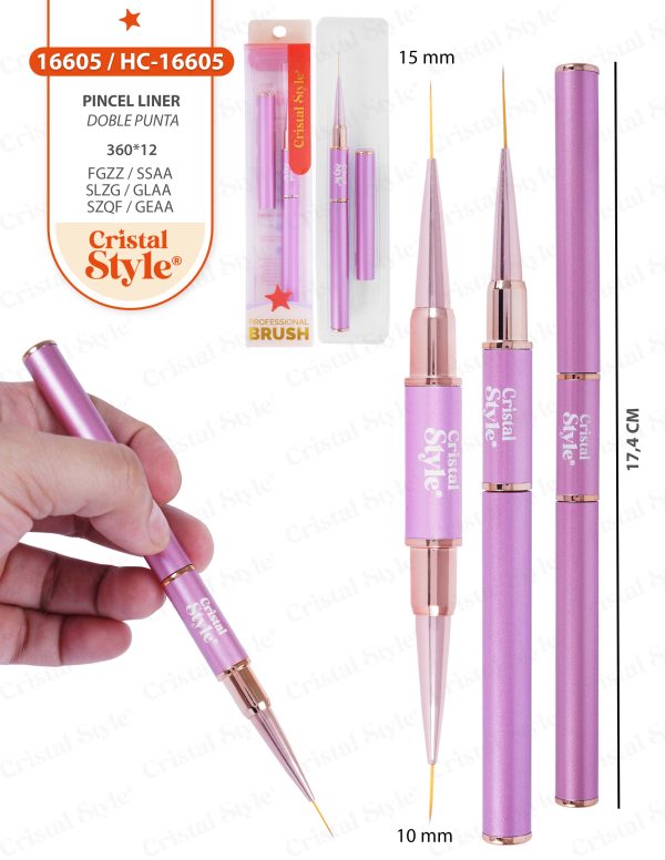 Pincel liner doble punta 10mm/15mm