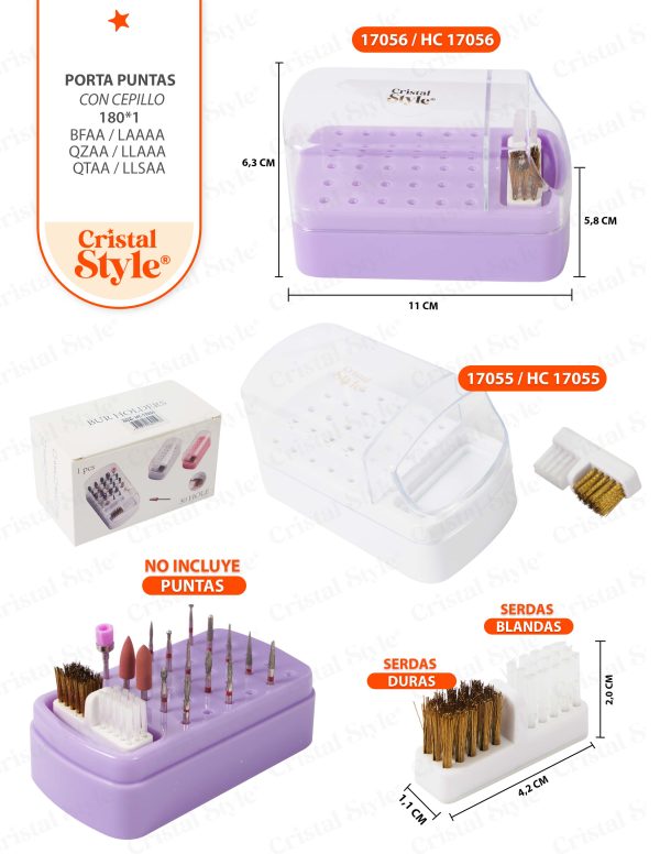 Porta puntas con cepillo lila
