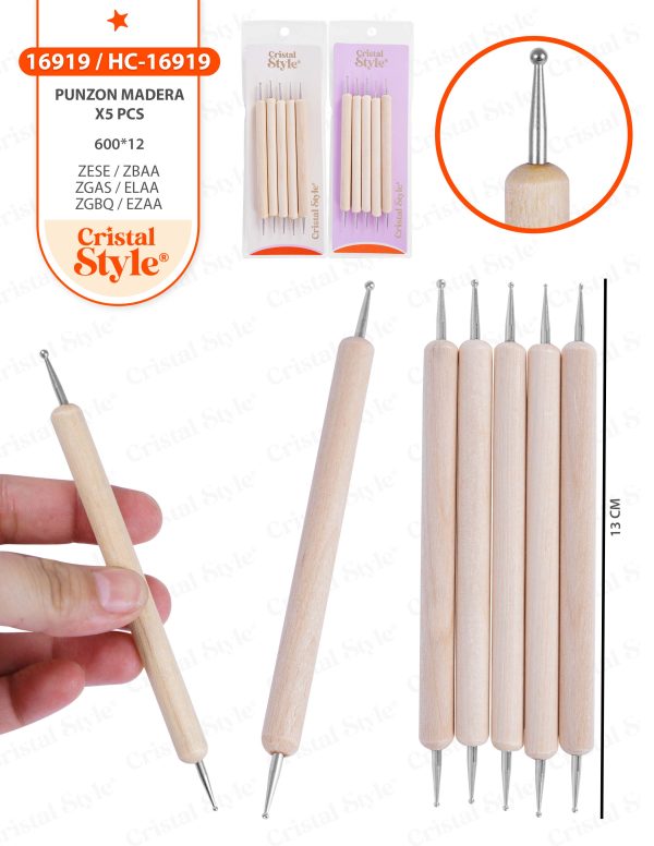 Punzon madera x5
