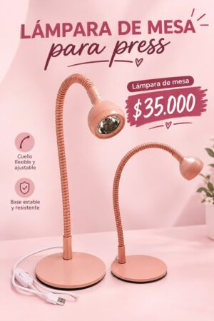 Lampara press rosada de mesa