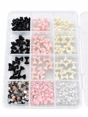 Moños con gemas 3 colores caja x12